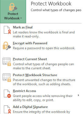 Microsoft Excel 2013 password protection