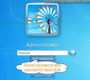 Reset Windows 7 administrator password with a reset disk