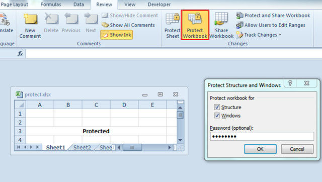 Protect workbook excel что это