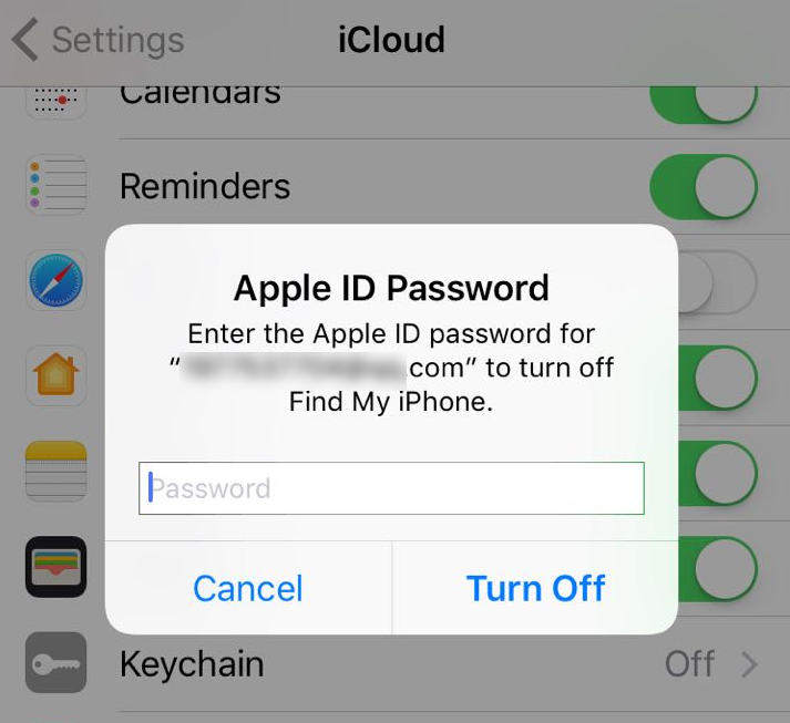 iphone asking for password to reset password