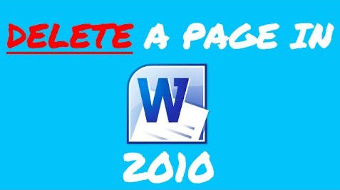 delete a page in microsoft word 2010