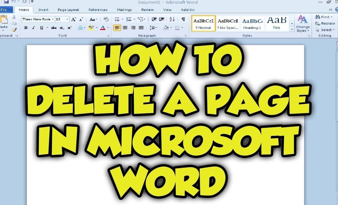 How To Delete A Blank Page In Microsoft Word 2020