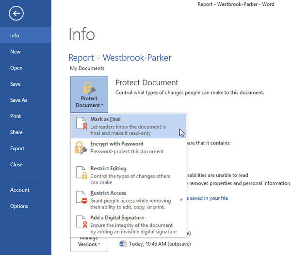 how to unlock document for editing in word