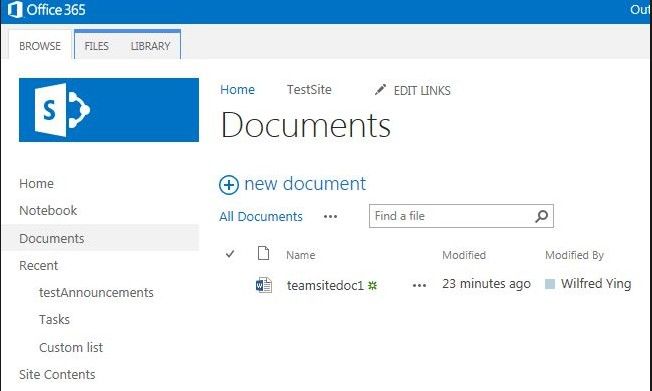 how to sync office 365 with documents