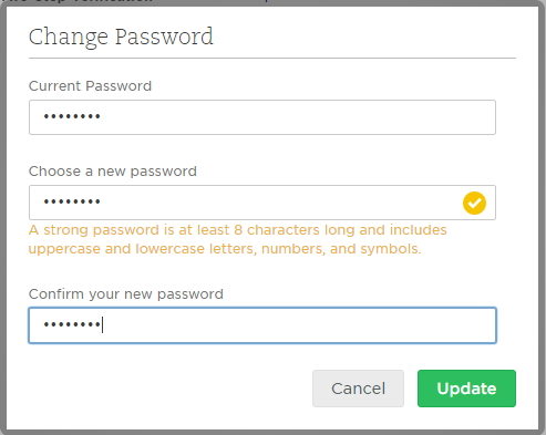 change password evernote android