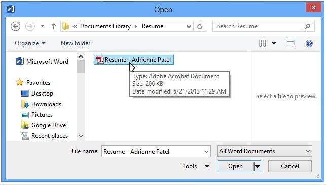 How To Open And Edit PDF Files In Microsoft Word 2013