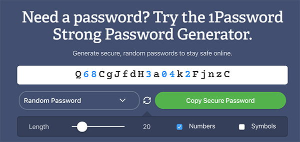 strong password generator online free
