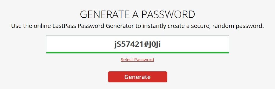 generate secure password lastpass