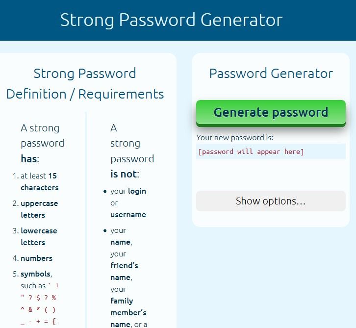 chrome strong password generator