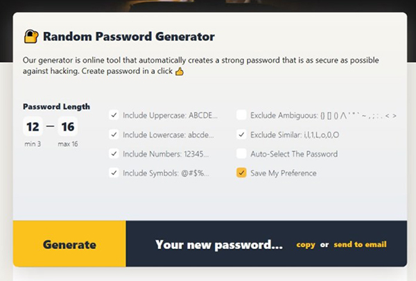 strong random password generator
