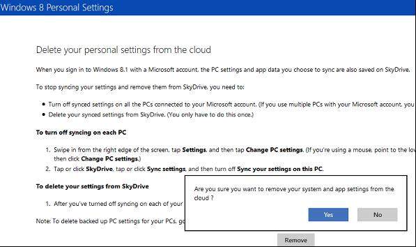 removing onedrive account