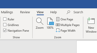 where is the navigation task pane in word 2013